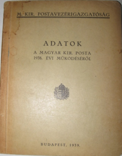 ADATOK - A Magyar Kir. Posta 1938. vi mkdsrl