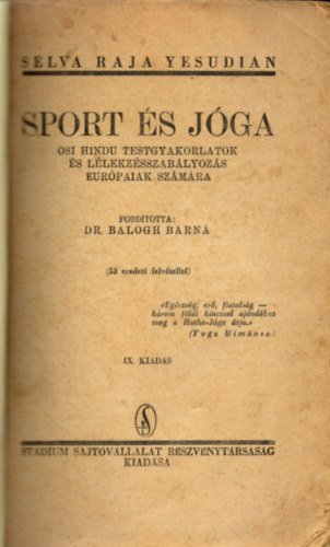 Selva Raja Yesudian - Sport s jga