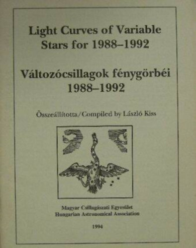 Light Curves of Variable Stars for 1988-1992 - Vltozcsillagok fnygrbi 1988-1992