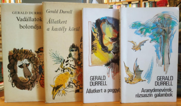 Gerald Durrell - 4 db Gerald Durrell: Aranydenevrek, rzsaszn galambok + llatkert a poggyszomban + llatkert a kastly krl + Vadllatok bolondja