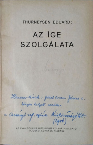 Eduard Thurneysen - Az ige szolgálata