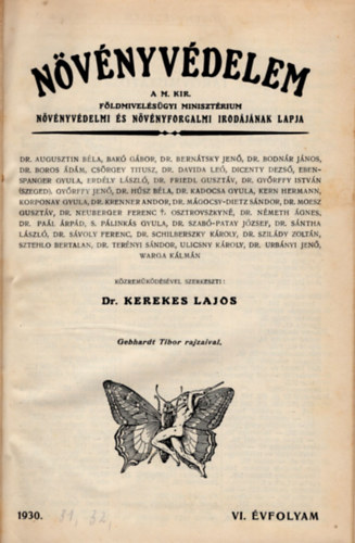 Dr. Kerekes Lajos - N�v�nyv�delem 1930-1932. �vfolyamok (3 �vfolyam egybek�tve )