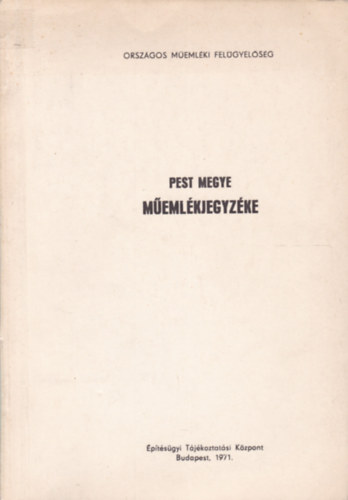 Pest megye m�eml�kjegyz�ke