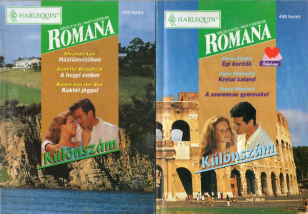Jane Donnelly, Tracy Sinclair Anne Stuart - 4 db Romana k�l�nsz�m: 1998. �vf. 1-4. sz. ( teljes )