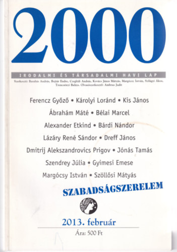 2000 Irodalmi és Társadalmi Havi Lap - 2013. Február