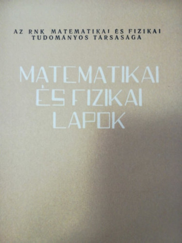 Matematikai s fizikai lapok 7. 1960 jlius