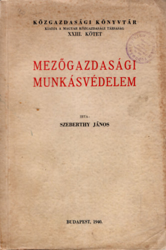 Mezgazdasgi munksvdelem XXIII. ktet