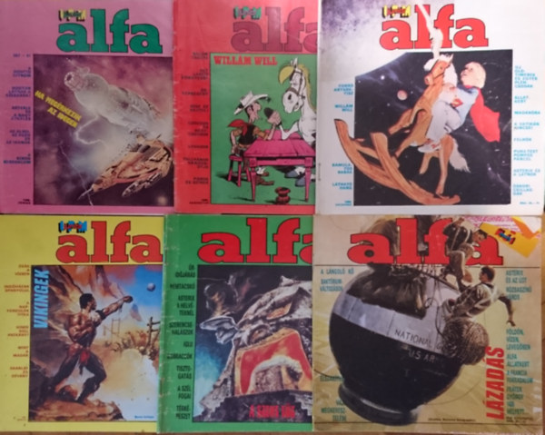 IPM Junior Alfa 6 db. szrvny lapszm (1986. jnius, 1986. augusztus, 1986. december, 1987. prilis, 1989. februr, 1989. augusztus)