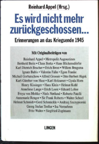 Reinhard Appel - Es wird nicht mehr zurückgeschossen