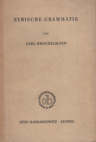 Brockelmann - Syrische grammatik