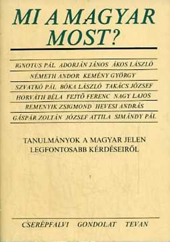 Mi a magyar most? - Tanulmányok a magyar jelen legfontosabb kérdéseiről