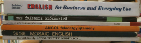 Matheidesz M�ria, Horv�th K�roly, B�rdos Jen�, Dr. Tim�r Eszter, D�czi Brigitta, Radv�nyi Tam�s - 6 db Angol nyelv: Angol tesztek, ford�t�sok, sz�veg�rtelmez�sek, lev�l- �s fogalmaz�st�m�k a kz�pfok� �r�sbeli nyelvvizsg�hoz + Mosaic English (Angol nyelvi gyakorlatok halad�knak)