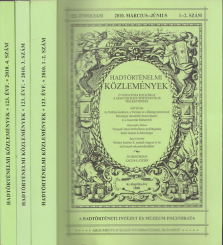 Hausner G�bor  (szerk.) - Hadt�rt�nelmi K�zlem�nyek 123.�vf/1-4. (3 k�tetben)