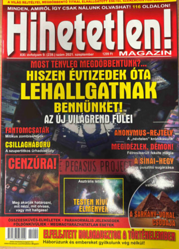 Hihetetlen magazin XXI. évfolyam 9. (239.) szám 2021. szeptember