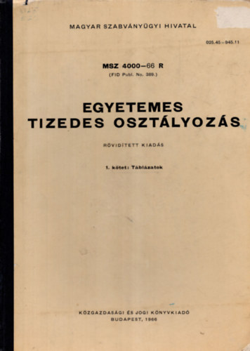 Egyetemes Tizedes osztlyozs I-II.