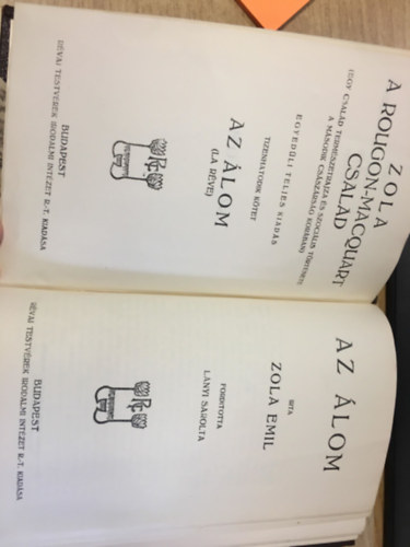 Zola Emil - Az �lom (A Rougon-Macquart csal�d XVI.)
