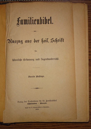 Familienbibel - Auszug aus der heil. Schrift