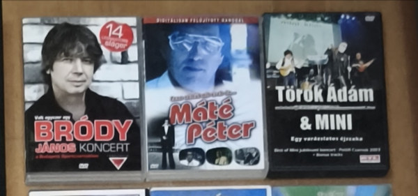 3db DVD a magyar könnyűzene nagy alakjaival - Volt egyszer egy Bródy János koncert a Budapest Sportcsarnokban, Zene nélkül mit érek én... Máté Péter, Török Ádám & Mini-Egy varázslatos éjszaka