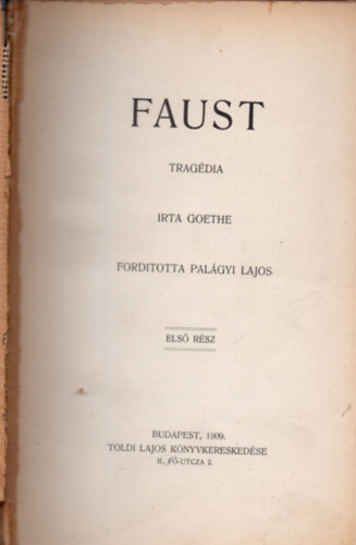 Goethe - Faust I. - A trag�dia els� r�sze