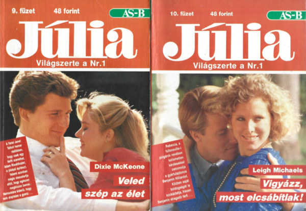 4 db Júlia romantikus füzet, 9., 10., 11., 12.