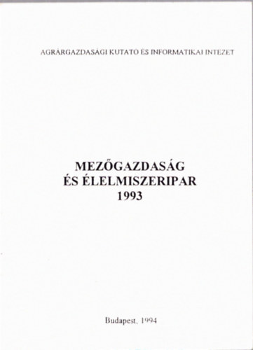 Mez�gazdas�g �s �lelmiszeripar 1993