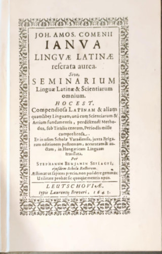 Comenius - Janua Linguae Latinae Reserata Aurea...