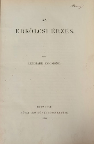 Dr. Reichard Zsigmond - Az erklcsi rzs