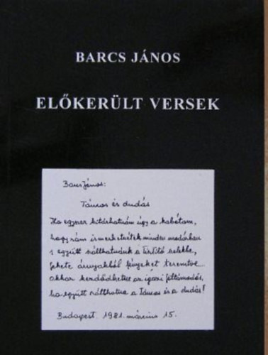 Barcs J�nos - El�ker�lt versek