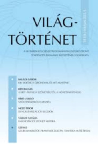 Világtörténet 14. (46.) évfolyam 2024.4.