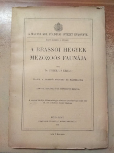 Dr. Jekelius Erich - A Brassi hegyek mezozos faunja