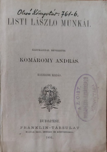 Listi L�szl� munk�i