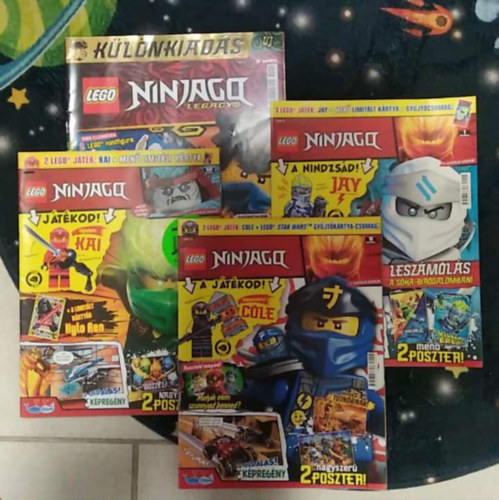 4 db Lego Ninjago magazin - poszterrel