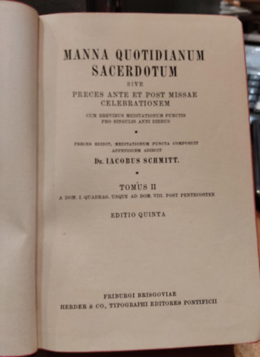 Manna Quotidianum Sacerdotum, Tomus II