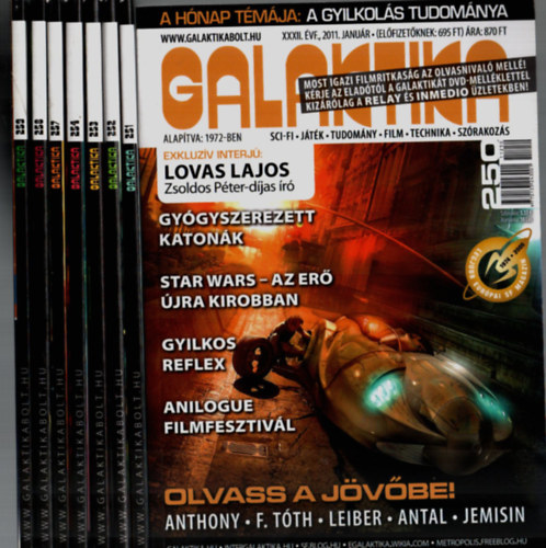 Kuczka Péter (szerk.) - Galaktika 250. lapszám. (január) - 261. lapszám. (december) - (8 db) - a 255, 256, 260, 261. lapszám hiányzik!!!