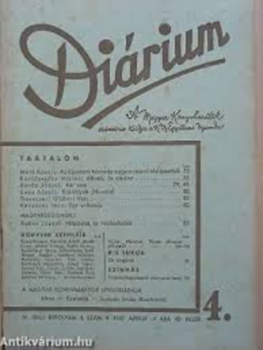 Máté Károly-Kenyeres Imre - Diárium -1942 április