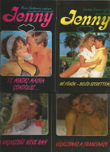 4 db Jenny k�nyv, Te mindig m�sra gondolsz...,H� f�n�k-bel�d szerettem!, V�g�llom�s a francia�gy, A vigaszd�j neve Ray