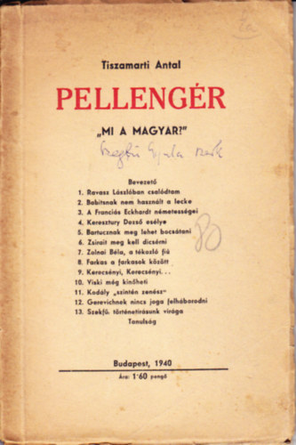 Tiszamarti Antal - Pellengér: Mi a magyar?