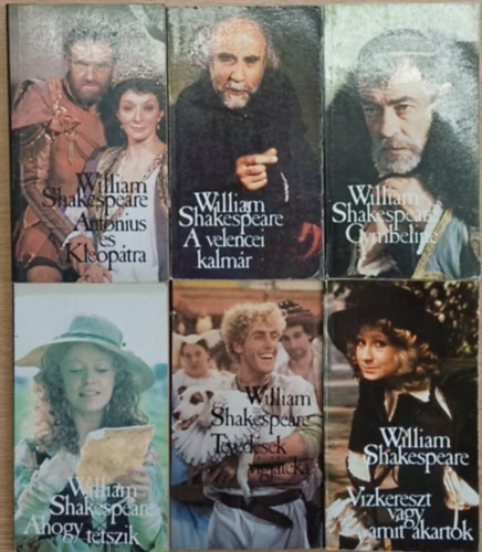 William Shakespeare - 6 db Shakespeare k�tet: Antonius �s Kleop�tra - A velencei kalm�r - Cymbeline - Ahogy tetszik - V�zkereszt vagy amit akartok - T�ved�sek v�gj�t�ka