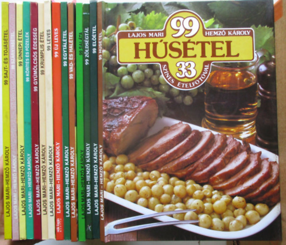 14 db szakcsknyv a 99 tel 33 telfotval sorozatbl (Hstel, Eltel, Salta, Leves, j levesm Zldsgtl, stb..)