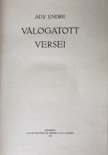 Ady Endre válogatott versei