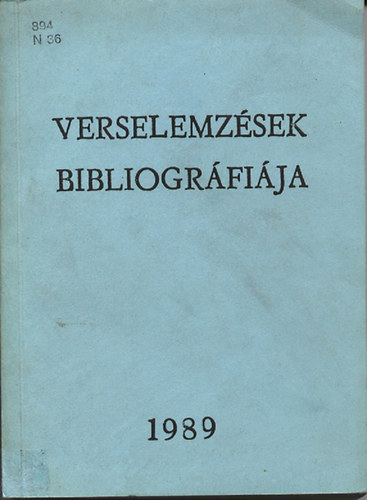 Nász János; Petényi Erzsébet - Verselemzések válogatott bibliográfiája