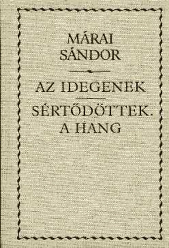 M�rai S�ndor - Az idegenek - A s�rt�d�ttek. A hang
