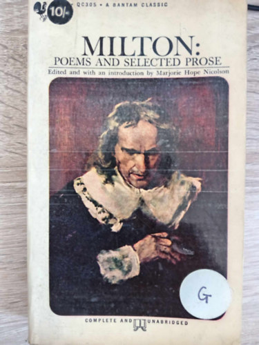 John Milton Milton - Milton: Poems and Selected prose (Edited and With and Intoduction by Marjorie Hope Nicolson)