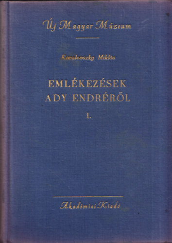 Kovalovszky Mikls - Emlkezsek Ady Endrrl I.