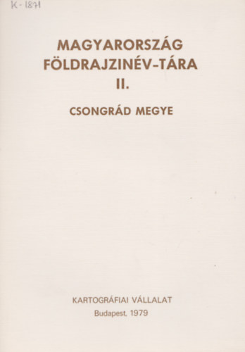 Magyarorszg fldrajzinv-tra II. Csongrd megye