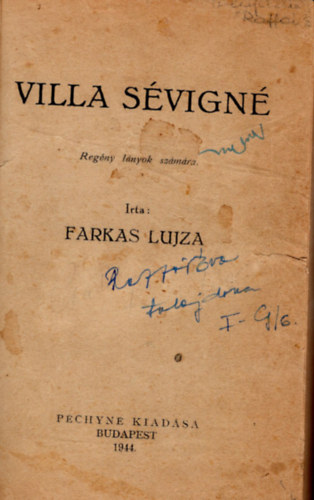 Farkas Lujza - Villa svign