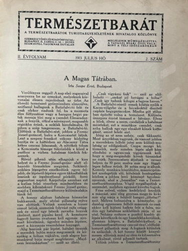 Király Albert (szerk.) - Természetbarát II. évfolyam 2. szám