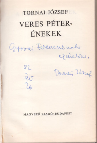 Tornai József - Veres Péter-énekek (dedikált)