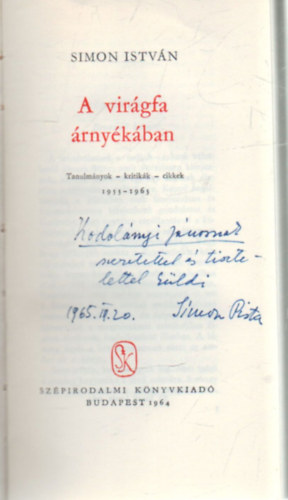 Simon Istvn - A virgfa rnykban- Tanulmnyok- kritikk, cikkek