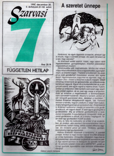 Szenes Jnos - Szarvasi 7 Fggetlen hetilap 1996. II. vfolyam 1-52. (teljes)